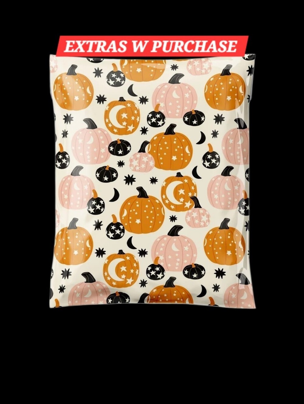 15ct. 14.5x19 Pumpkin Pattern Polys Random Thank You Cards/Stickers